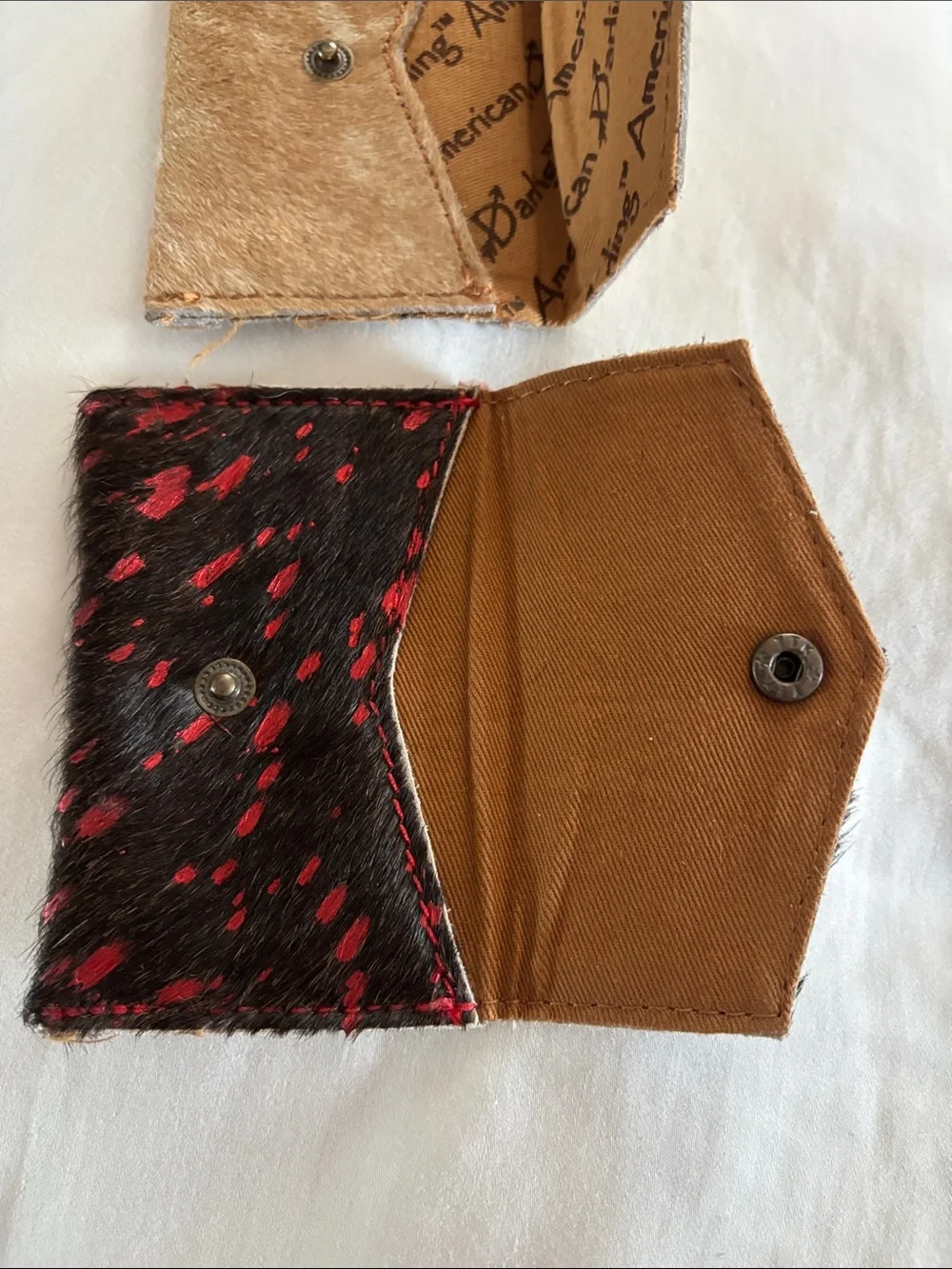 American Darling Tan Hair-On Leather card holder Wallet